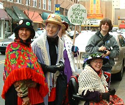 Raging Grannies joining the picket line in Ann Arbor at the Borders Book Store